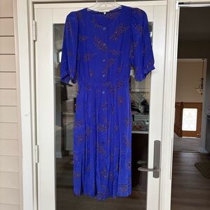 Vintage J. Tiktiner Purple Silk Dress size 12 Made in France  INV25/371